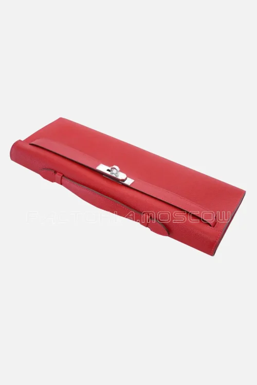 Hermes Kelly Cut Clutch Rouge Casaque Epsom PHW