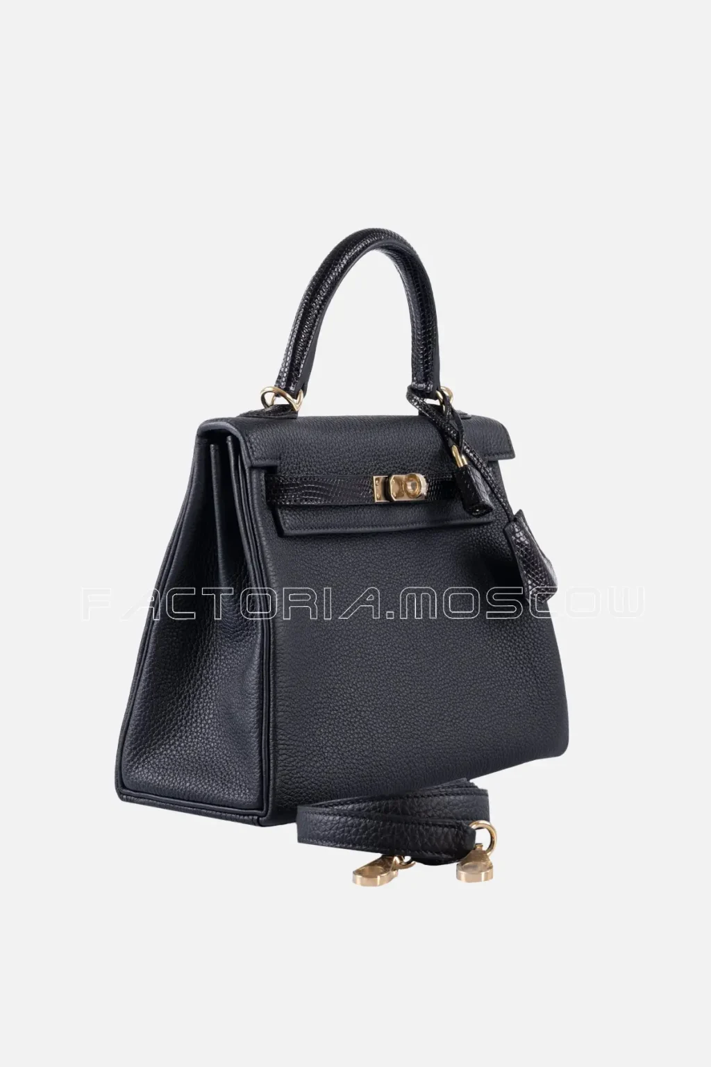 Hermes Kelly Touch Retourne 25 Black Lizard & Togo GHW