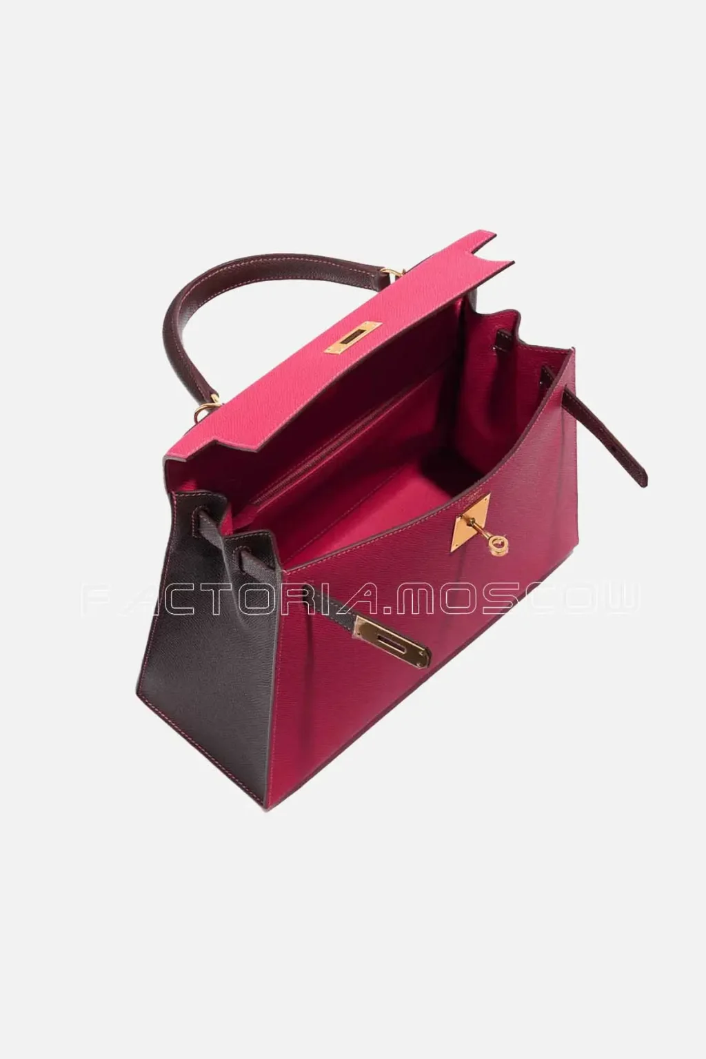 Hermès HSS Kelly Sellier 28 Epsom Rose Tyrien/Chocolate GHW