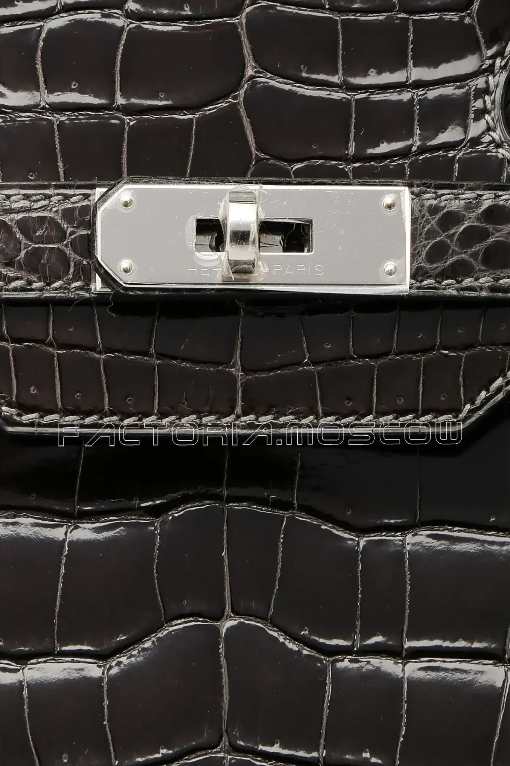 Hermes Birkin 35 Shiny Graphite Porosus PHW