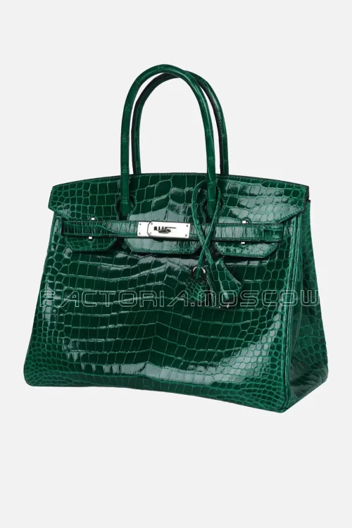 Hermès Birkin 30 Emerald Shiny Niloticus Crocodile PHW