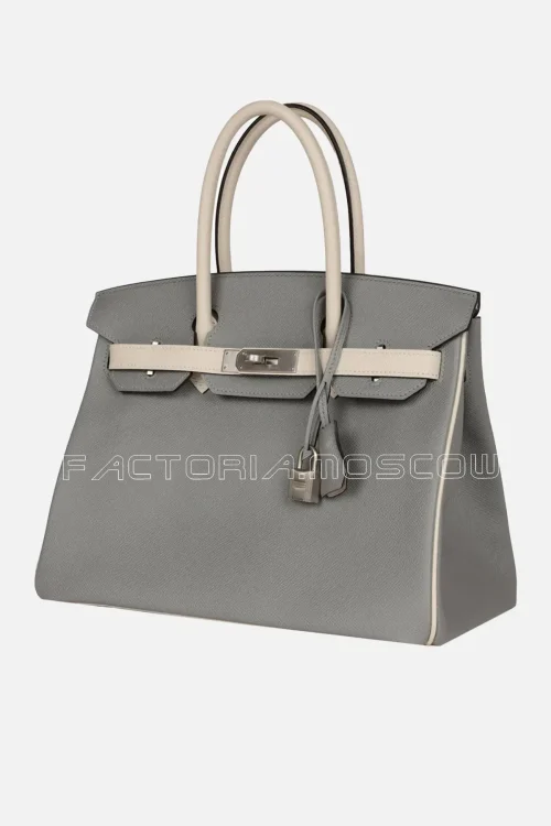 Hermès Special Order (HSS) Birkin 30 Gris Mouette and Craie Epsom Brushed PHW