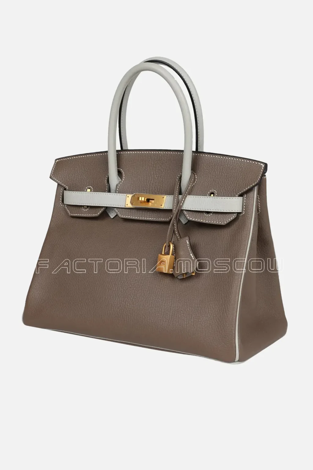 Hermès Special Order (HSS) Birkin 30 Etoupe and Gris Pearl Chevre Brushed GHW