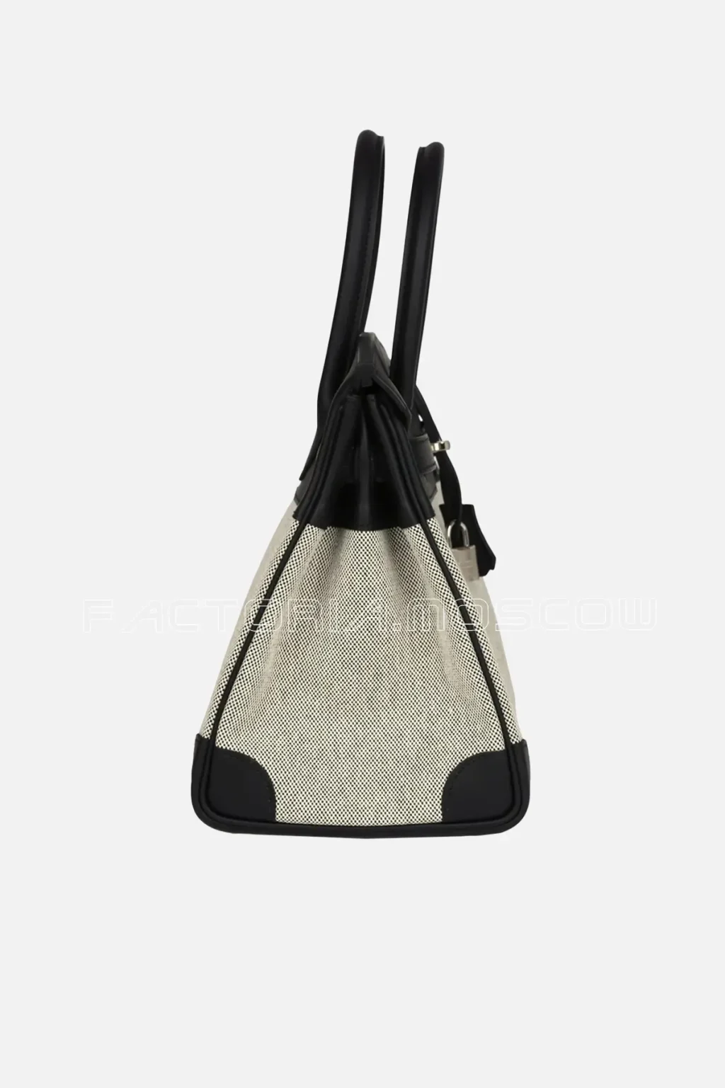 Hermès Birkin 30 Black Swift and Ecru Toile PHW