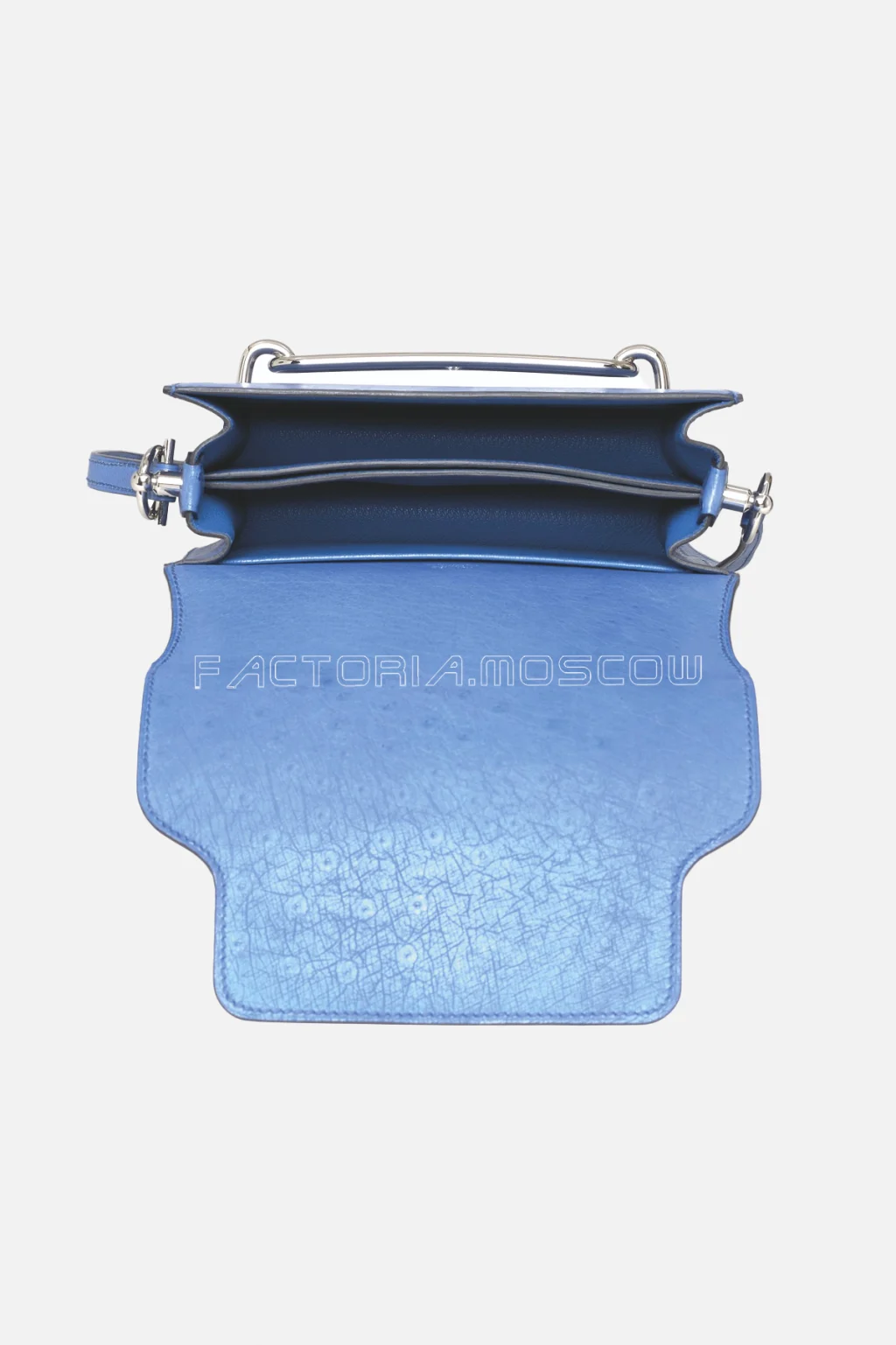 Hermès Mini Roulis 18 Blue Mykonos Ostrich PHW