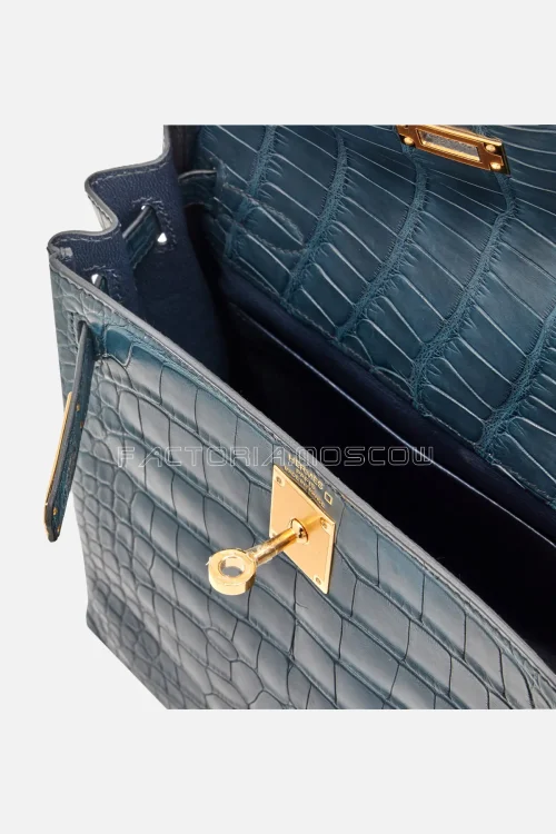 Hermès Kelly Ado II 22 Backpack Vert Rousseau Matte Alligator GHW