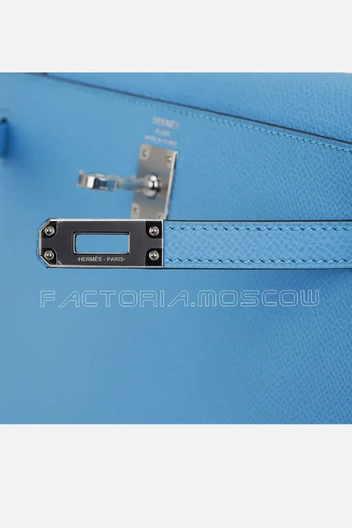 Hermes Kelly Sellier 25 Epsom Leather Colour Blue Celeste PHW