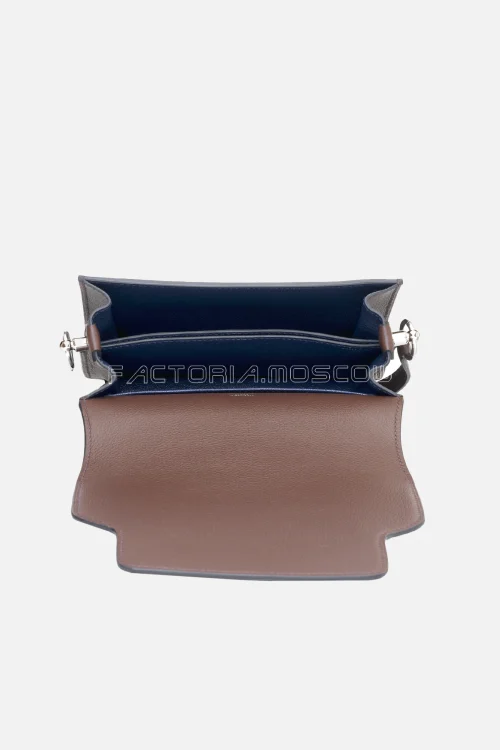 Hermès Mini Roulis 18 Rouge Sellier/Bleu Saphir Evercolor PHW