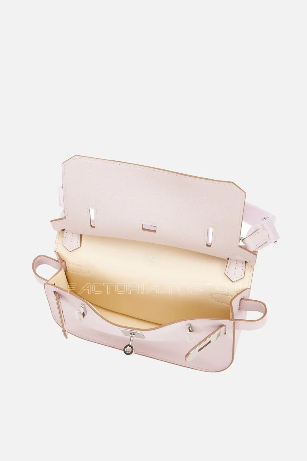 Hermès Mini Jypsiere Mauve Pale/Mushroom Evercolor PHW
