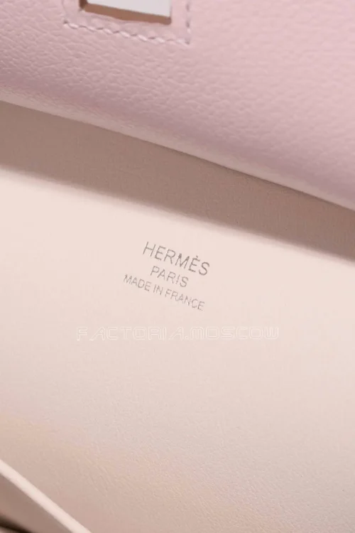 Hermès Jypsière Mini Evercolor Mauve Pâle/New White PHW