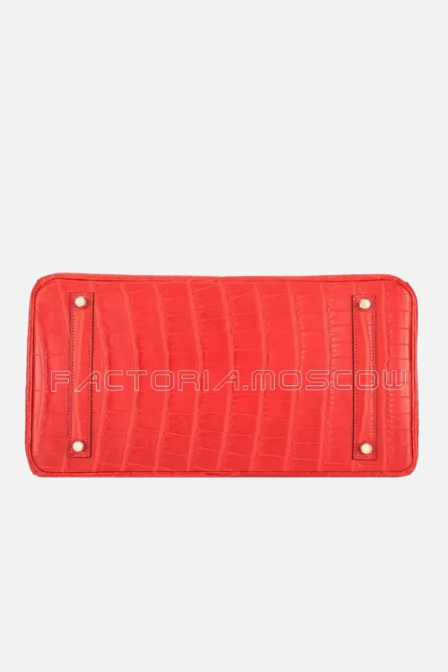 Hermès  Birkin 35 Matte Mississippiensis Alligator Colour Geranium GHW