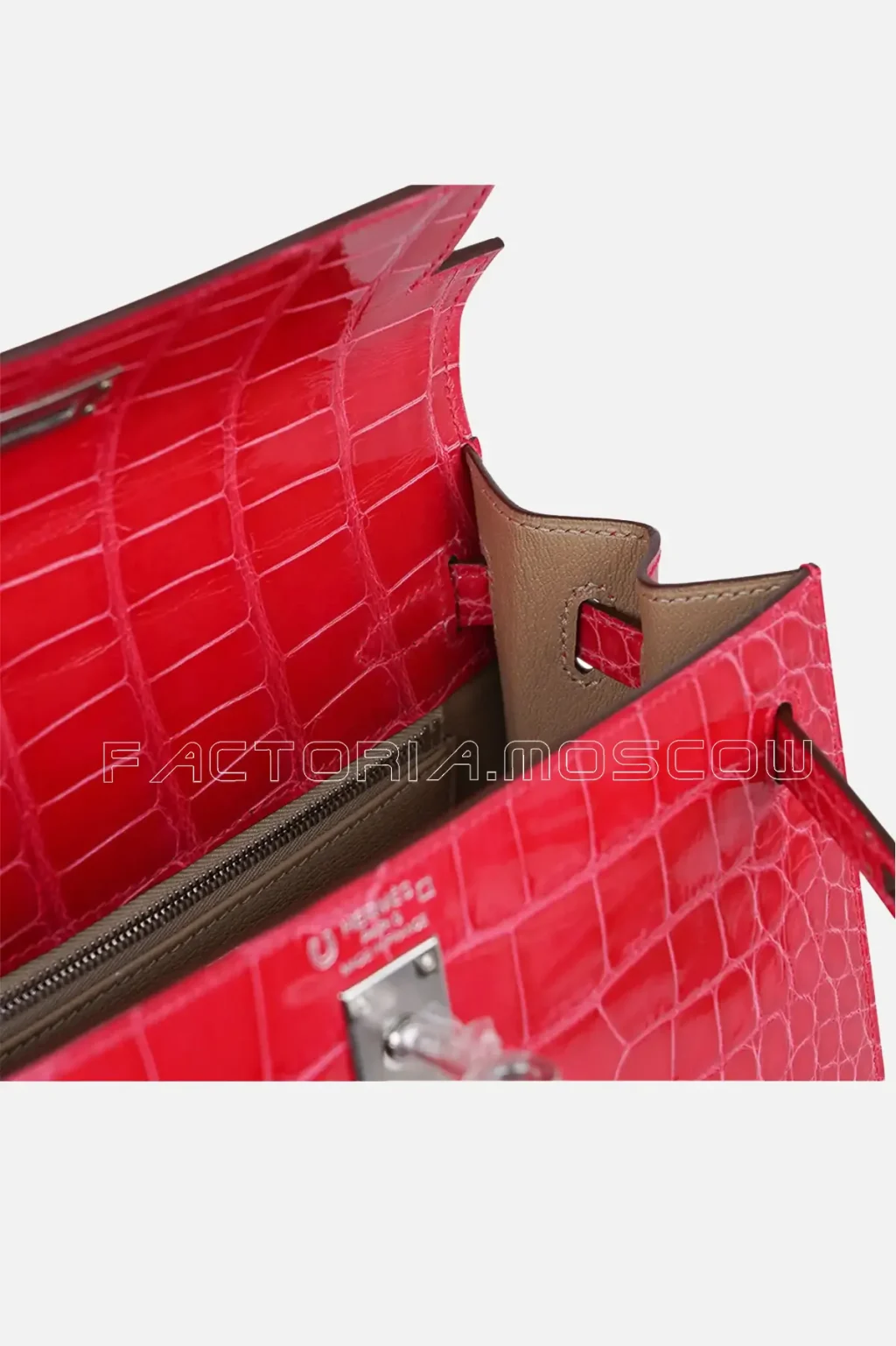 Hermes HSS Kelly Sellier 25 Rose Extreme/Trench Alligator Bag Palladium