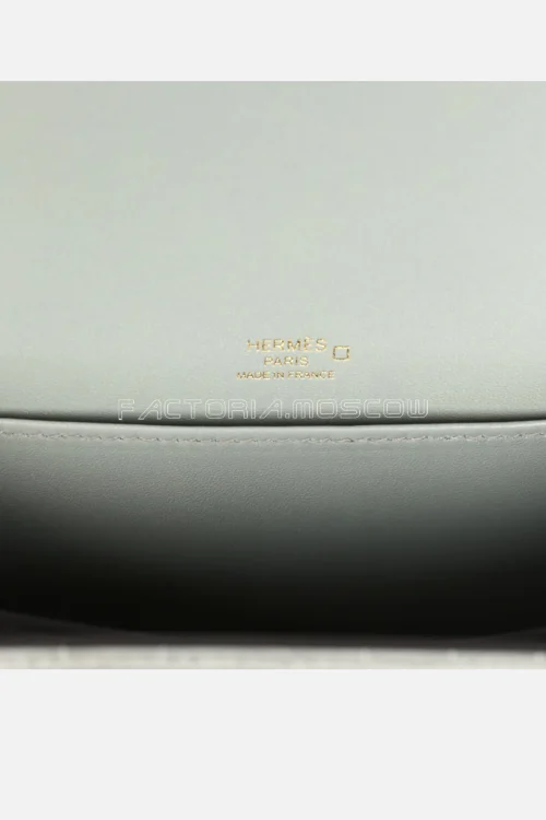 Hermès Mini Roulis 18 Gris Ciment Shiny Alligator GHW