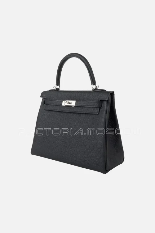 Hermes Kelly Retourne 25 Bag Black Togo PHW