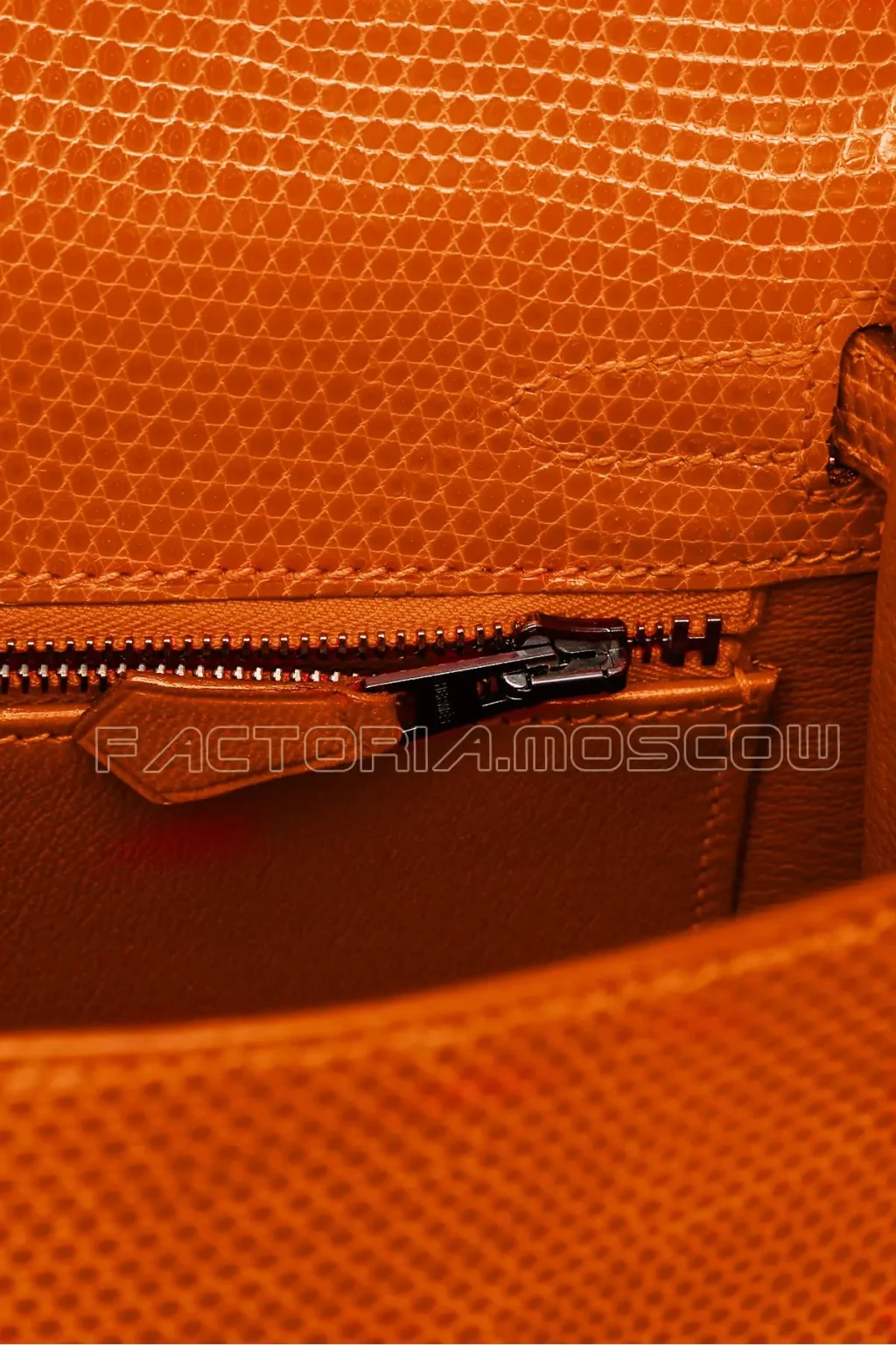 Hermes Kelly Sellier 25 Lizard Orange PHW