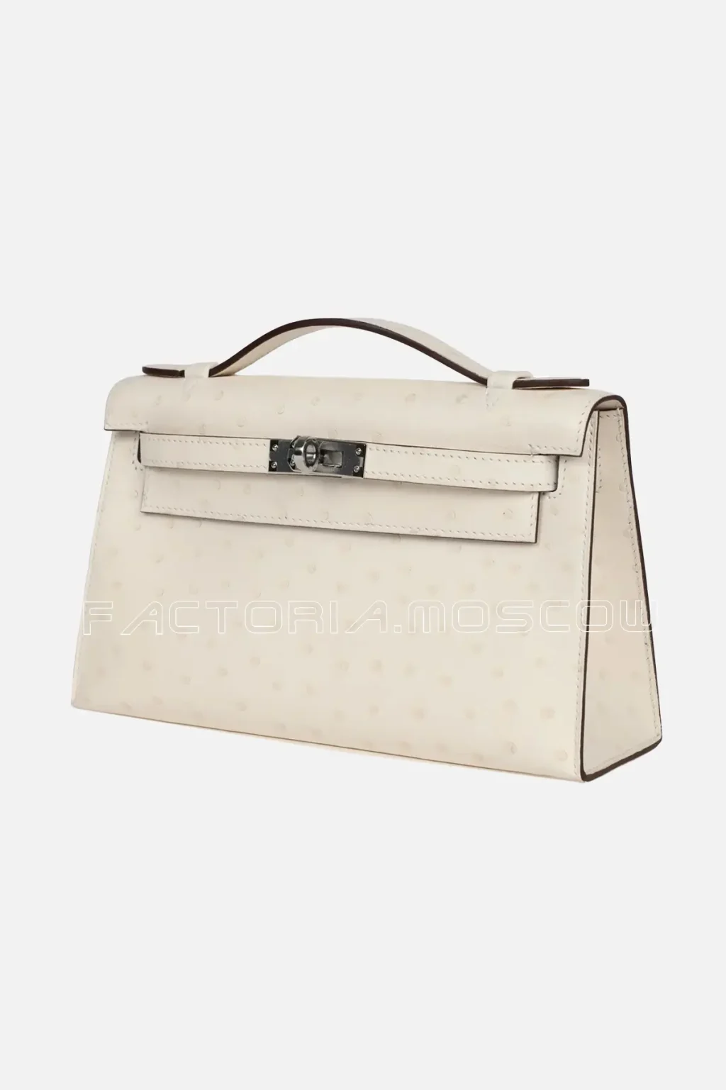 Hermès Kelly Pochette Ostrich Colour Nata PHW