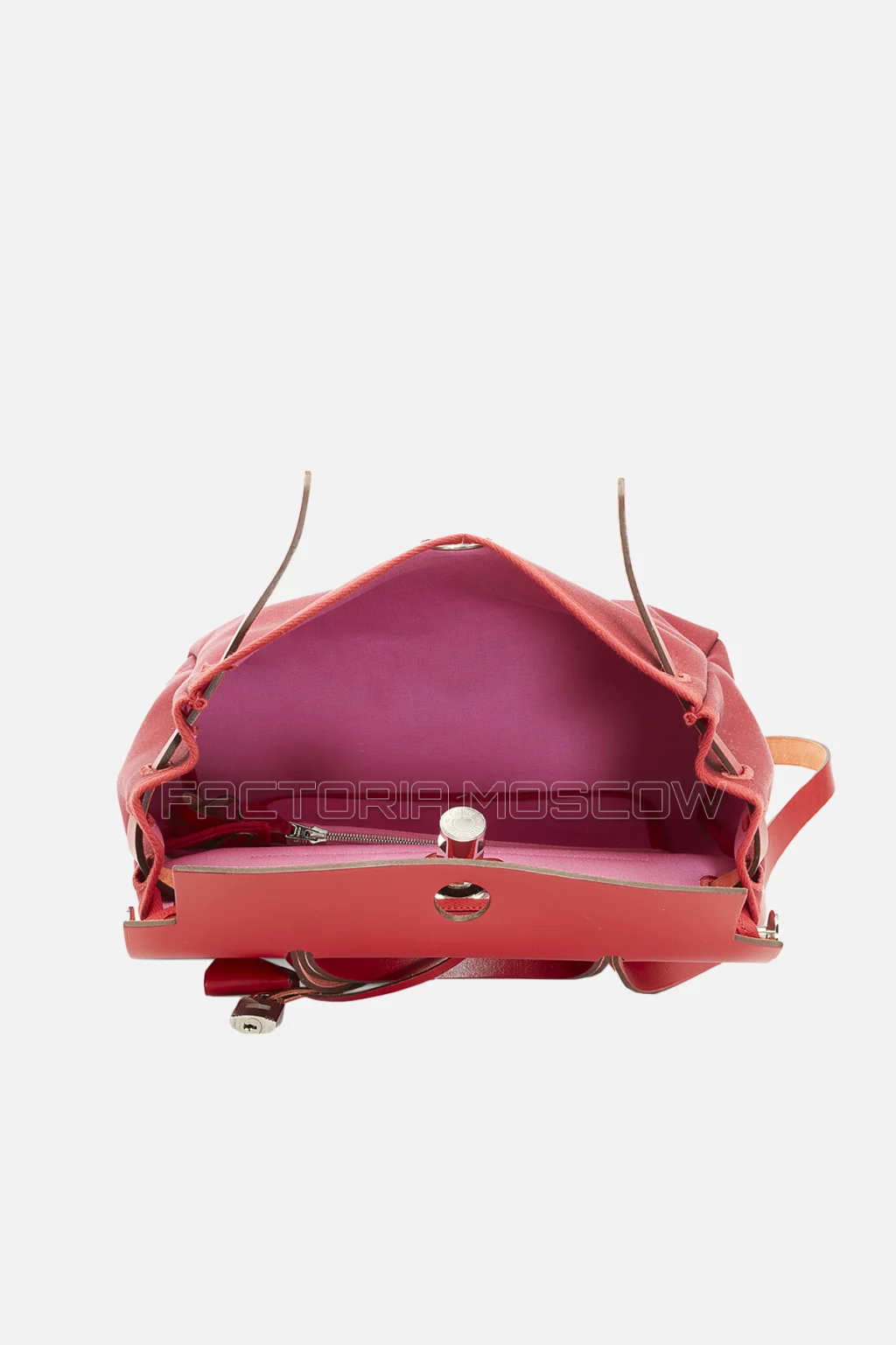 Hermès Herbag 31 Zip Rouge Piment Hunter Leather/Pink Canvas PHW