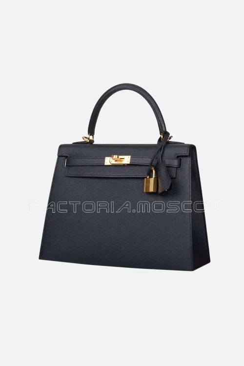 Hermès Kelly Sellier 25 Bleu Indigo Epsom GHW