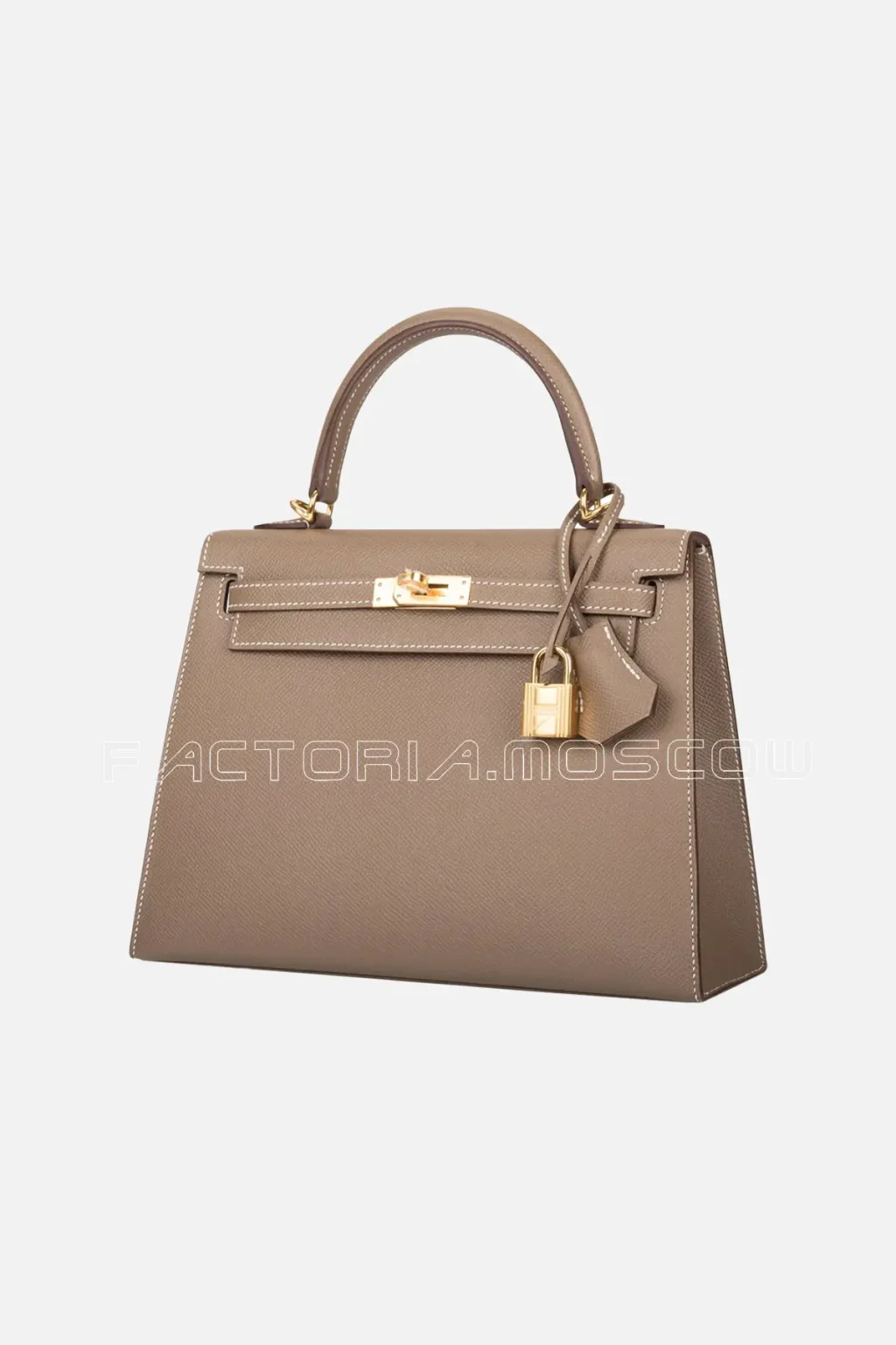 Hermes Kelly Sellier 25 Etoupe Epsom Leather GHW
