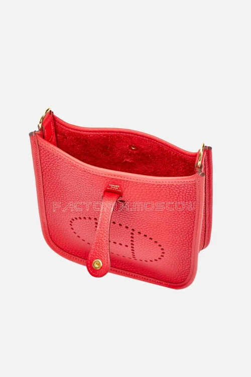 Hermès Mini Evelyne TPM 16 Vermillion Clemence GHW