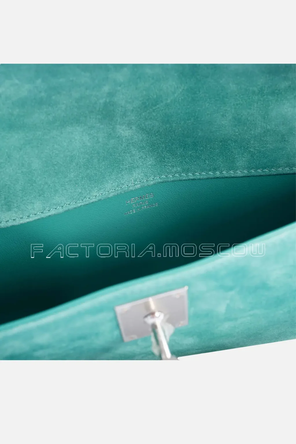 Hermes Kelly Cut Vert Verone Doblis Suede PHW