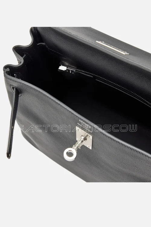Hermès Kelly Retourne 25 Swift Colour Black PHW