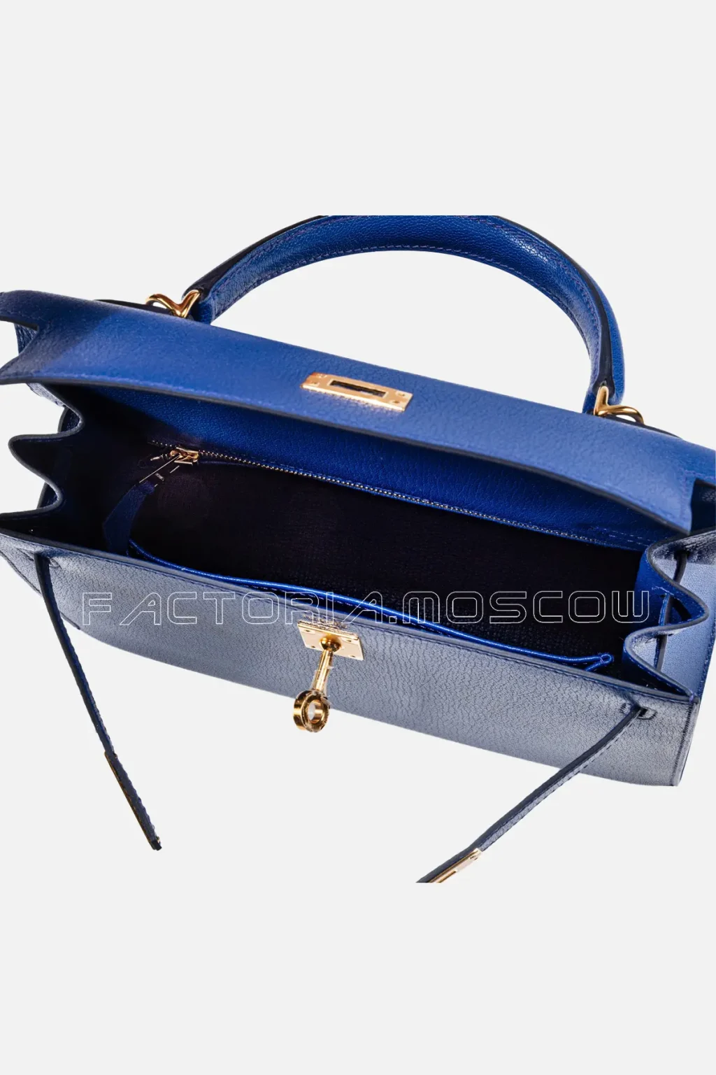 Hermès Kelly Sellier 25 Chèvre Mysore Colour Bleu Saphir GHW
