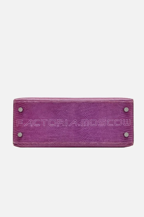 Hermès Kelly Sellier 25 Shiny Violet Lizard PHW