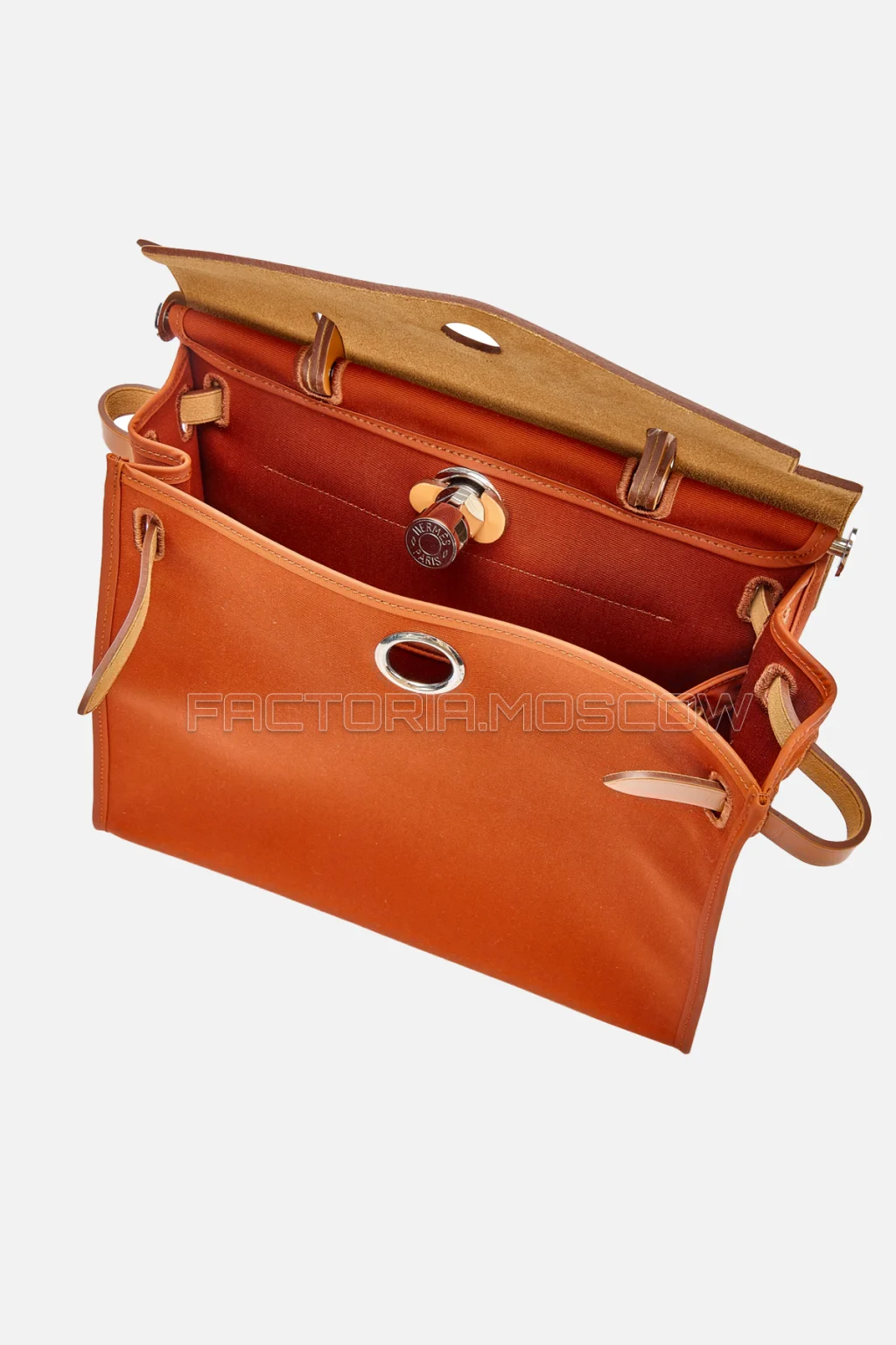 Hermès Herbag 31 Zip Natural Vache Hunter And Cuivre Toile PHW