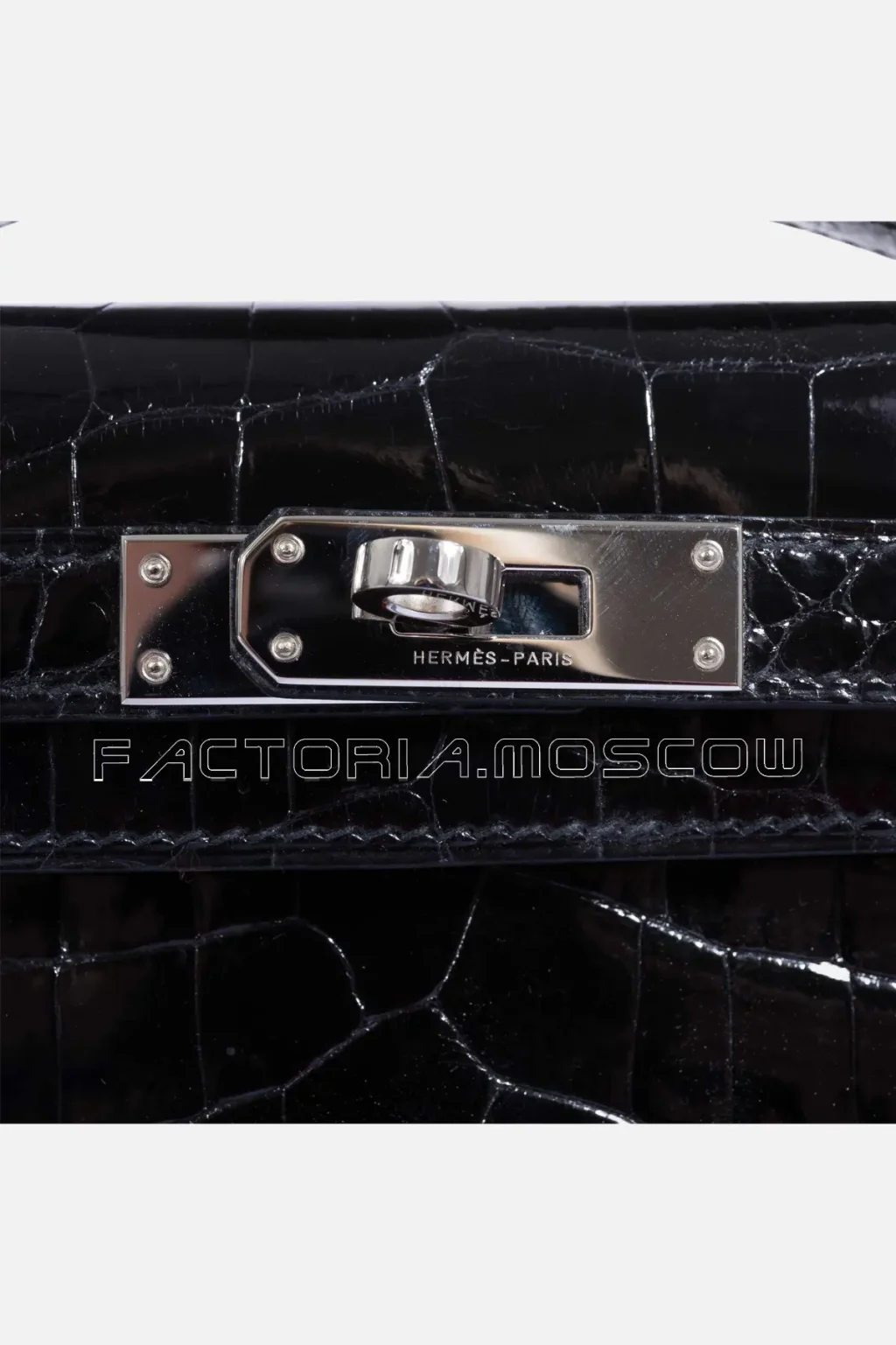 Hermes Kelly Cut Black Niloticus Crocodile PHW