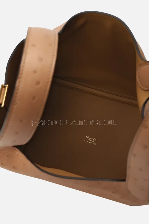 Hermès Picotin 18 Ostrich Chai GHW