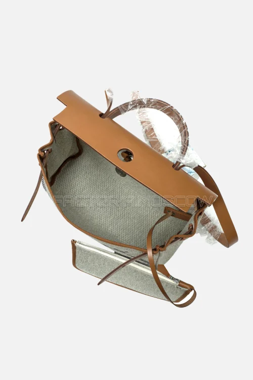 Hermès Herbag Zip 31 Natural Vache Hunter And Ecru Toile Brides De Gala PHW