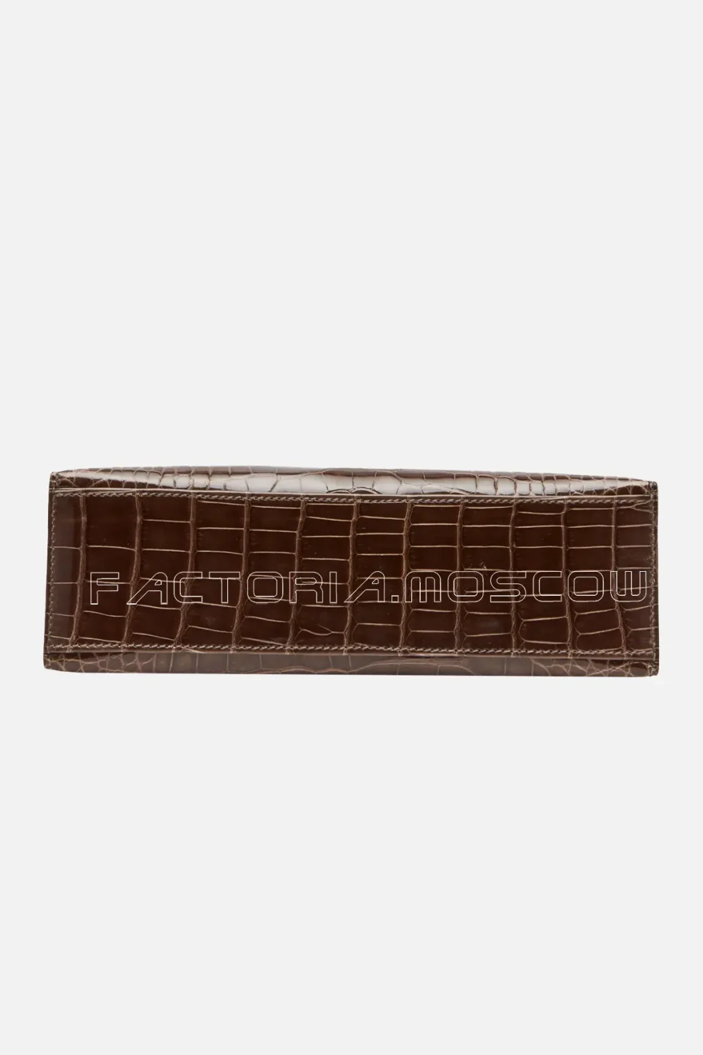 Hermès Kelly Pochette Shiny Mississippiensis Alligator Colour Gris Elephant PHW