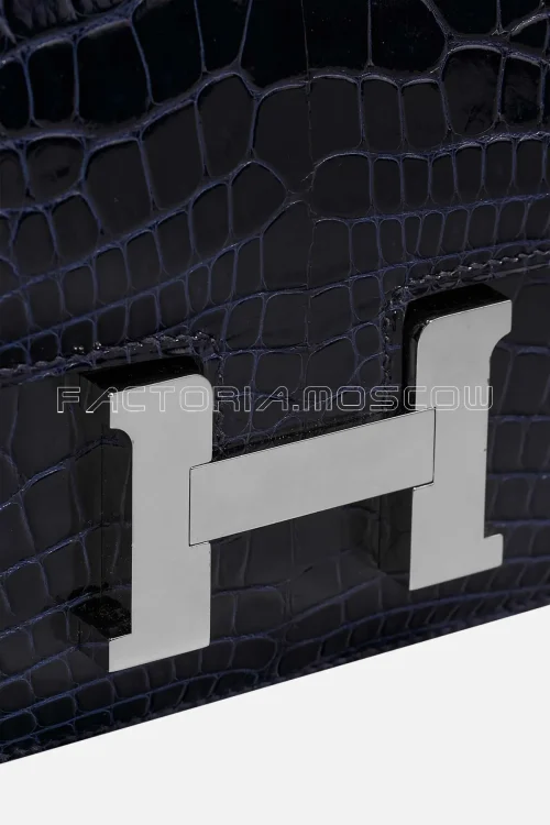 Hermès Constance 18 Shiny Alligator Blue Marine PHW