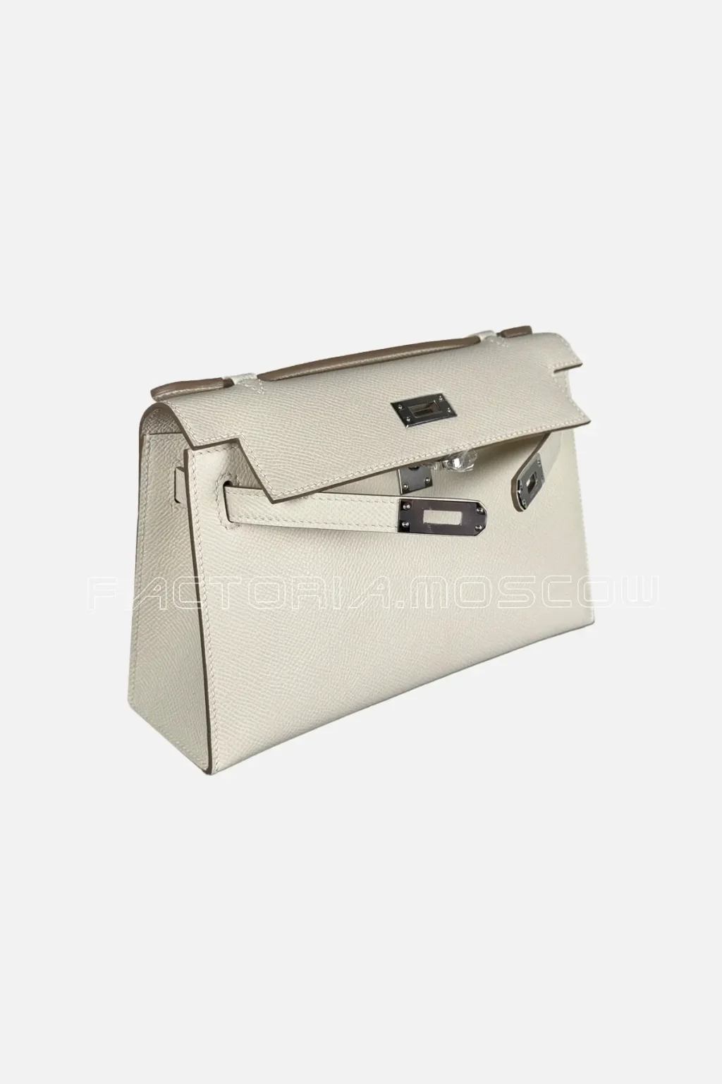 Hermes Kelly Pouchette Epsom Colour Craie PHW