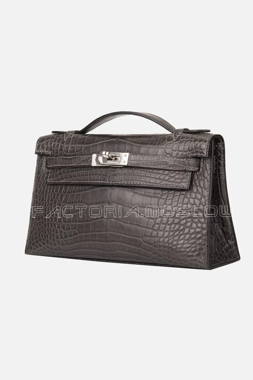 Hermès Kelly Pochette Matte Mississippiensis Alligator Mini Colour Graphite PHW