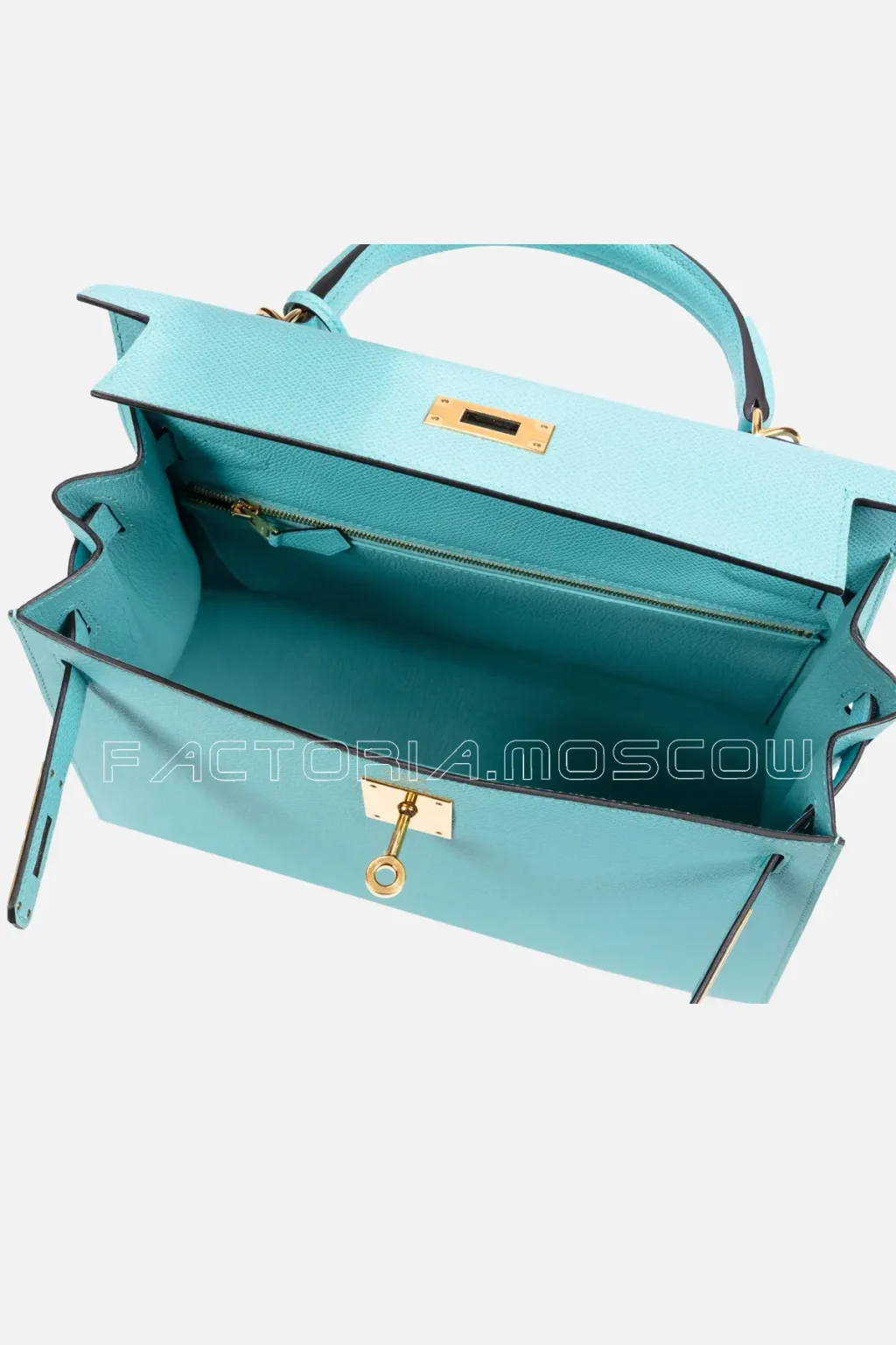 Hermès Kelly Sellier 25 Epsom Colour Bleu Atoll GHW