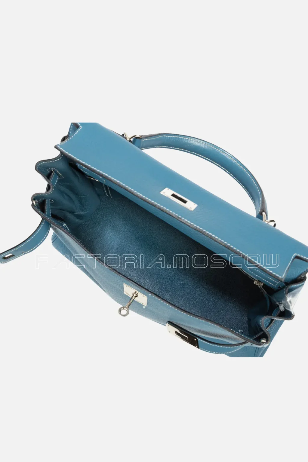 Hermès Kelly Retourné 32 Taurillon Clémence Colour Bleu Jean PHW