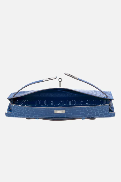 Hermes Kelly Cut Mykonos Shiny Niloticus Crocodile PHW