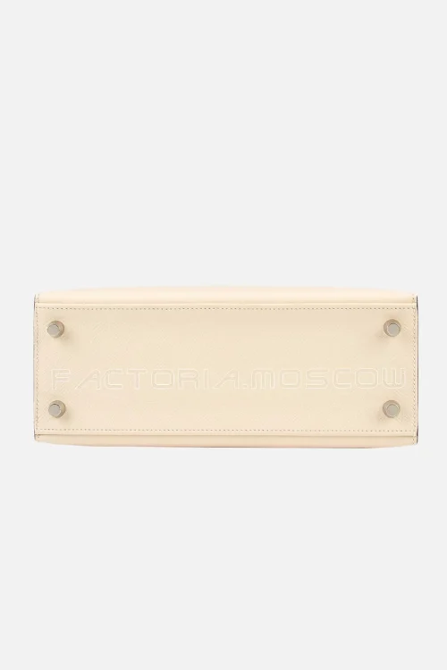 Hermès Kelly Sellier 25 Epsom Tri-Color Nata, Chai And Gris Meyer PHW