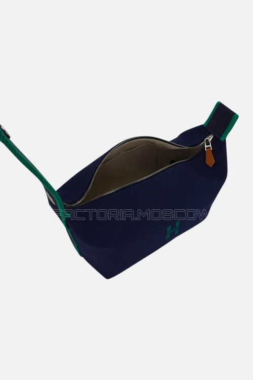 Hermes Bride-À-Brac Pencil Case Marine Trousse De Toilette Small Model PHW