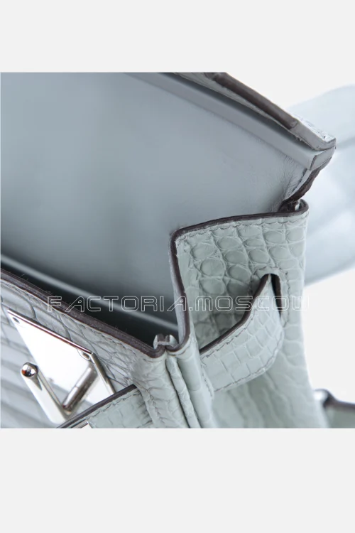 Hermes Hac A Dos PM Gris Ciment Matte Alligator PHW