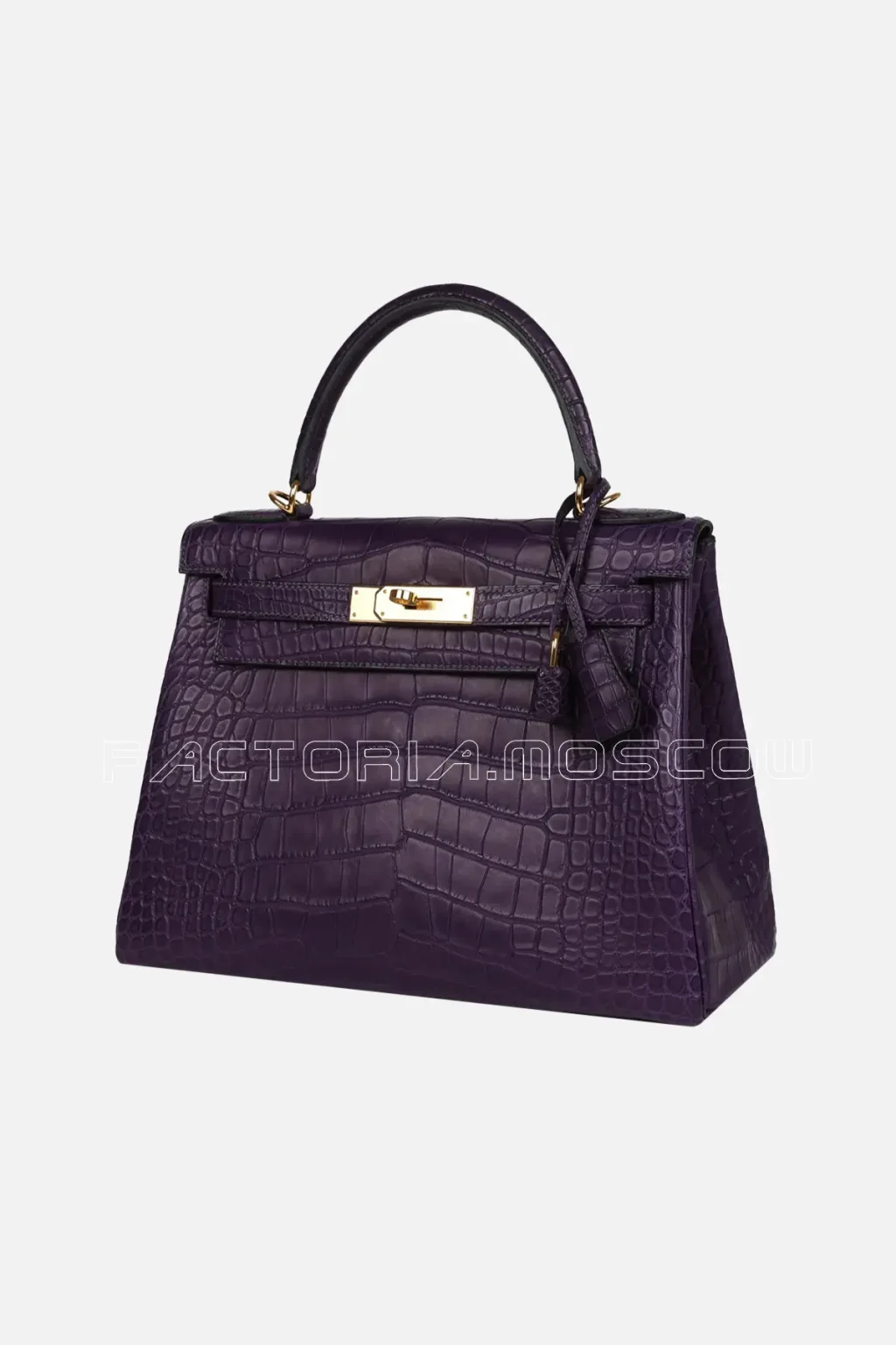Hermès Kelly Retourne 28 Amethyst Matte Alligator GHW