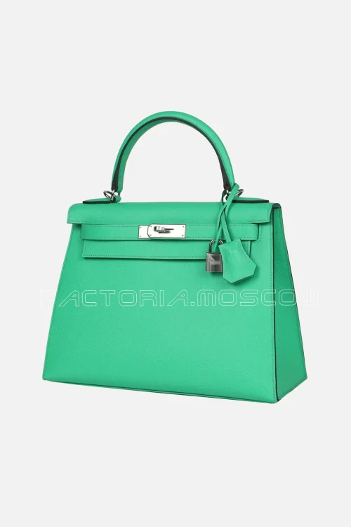Hermès Kelly Sellier 28 Vert Comics Epsom PHW