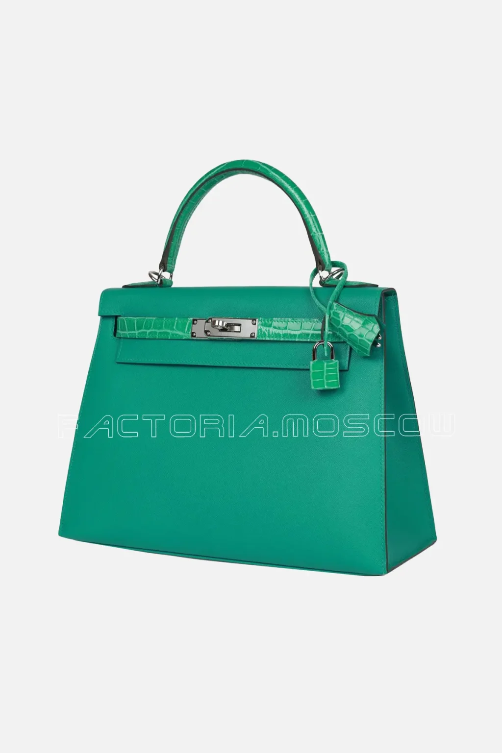 Hermès Kelly Sellier 28 Vert Verone Madame And Shiny Niloticus Crocodile Touch PHW