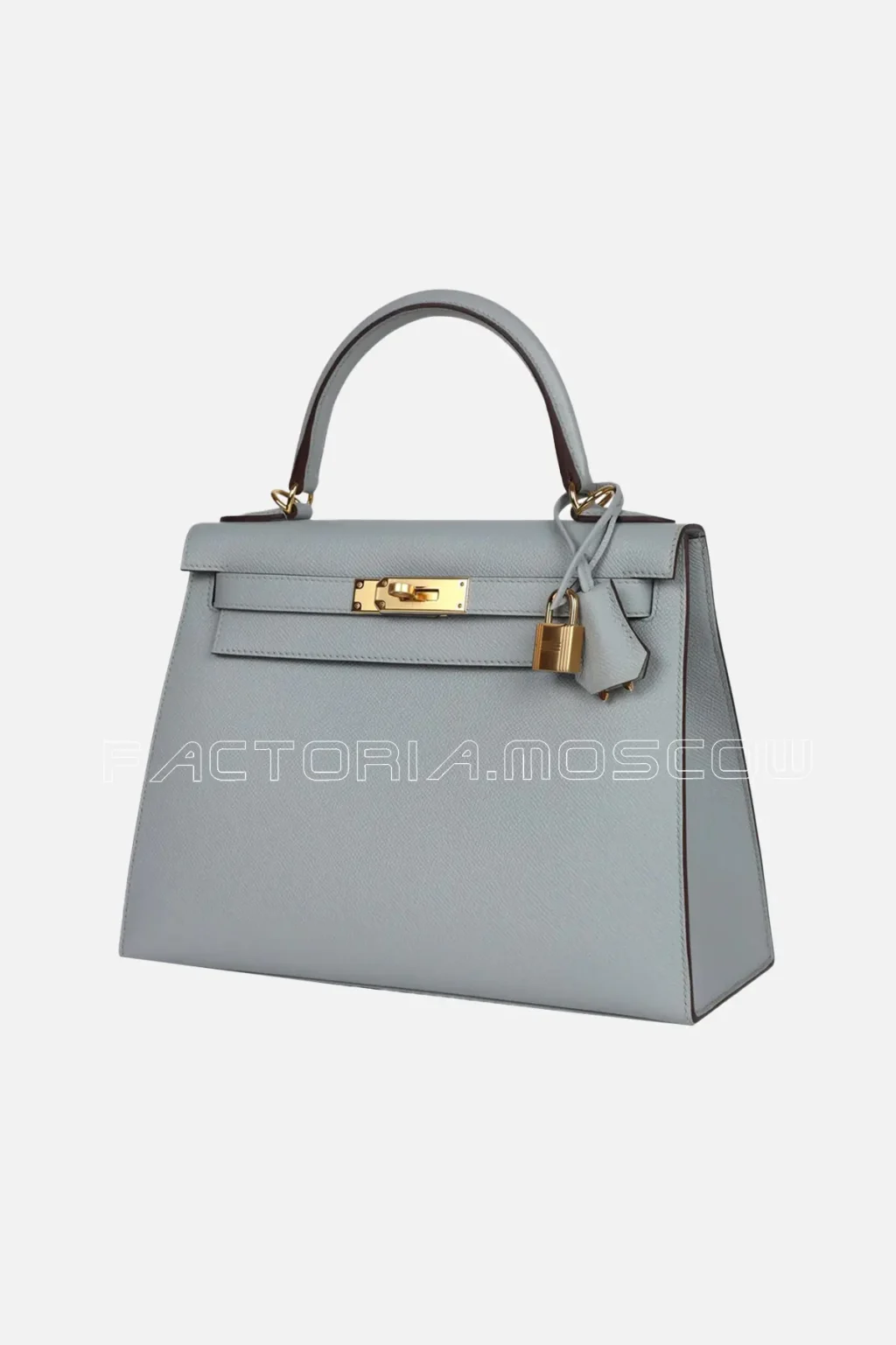 Hermès Special Order (HSS) Kelly Sellier 28 Bleu Glacier Verso Epsom GHW