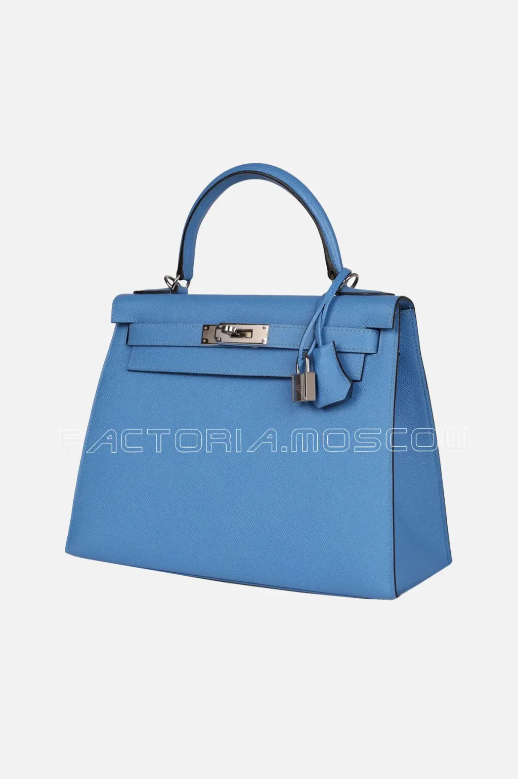 Hermès Kelly Sellier 28 Bleu Azur Epsom PHW