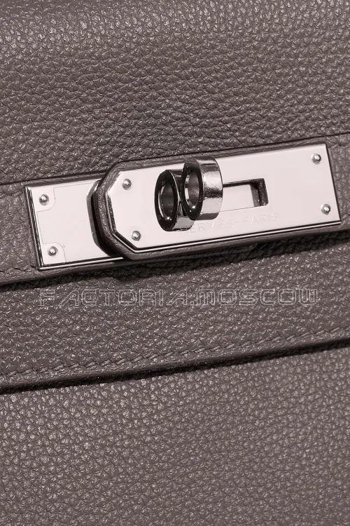 Hermès Kelly Retourne 28 Evercolor Etain PHW