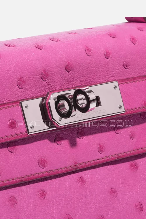 Hermès Kelly Retourne 28 Ostrich Fuchsia PHW