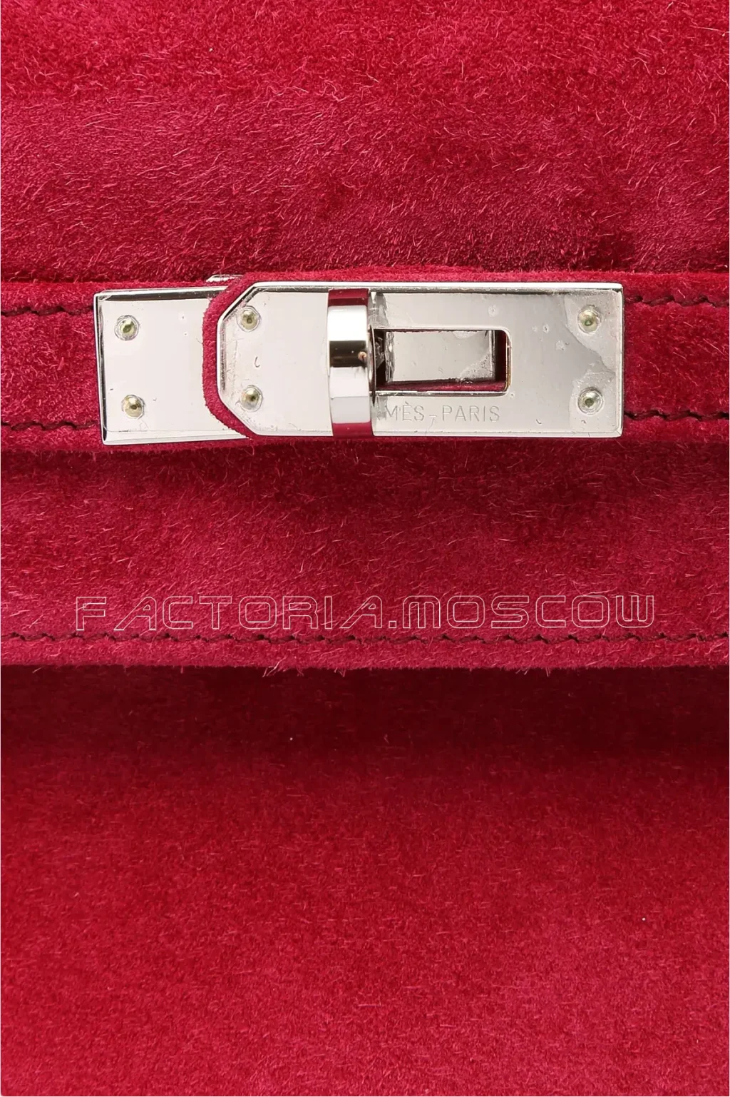 Hermes Kelly Pochette Doblis Suede Colour Framboise PHW